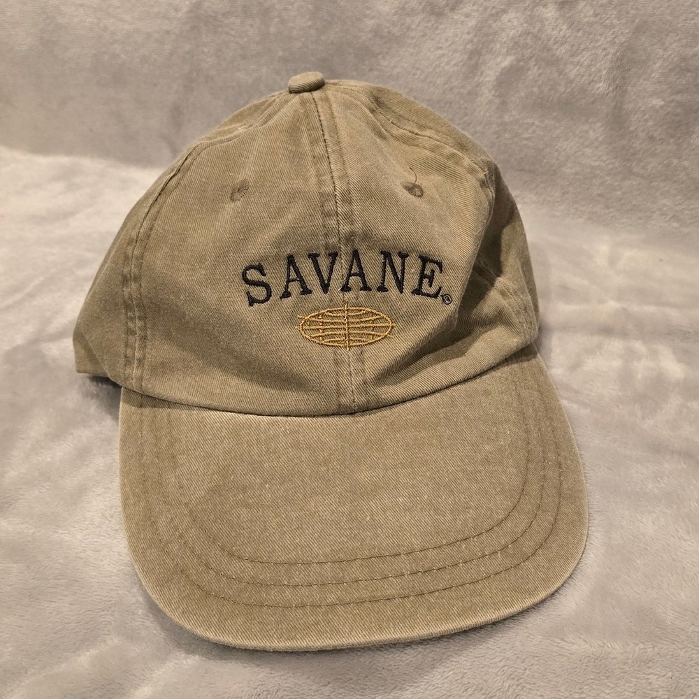 Savane Mens Khaki Tan‎ Cotton Embroidered Logo Baseball Cap Adjustable Dad Hat